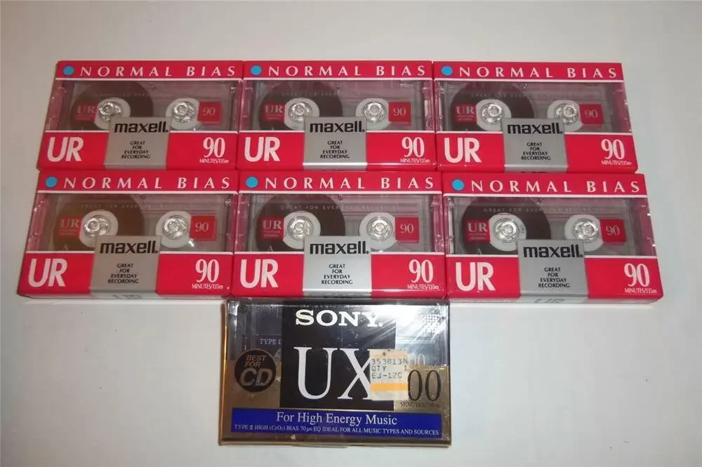 6 New Maxell UR 90 Audio Cassette Tapes Recording 1 Sony Type II -051412